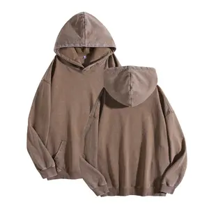 Digitex Women's Acid Wash Cotton Hoodie - Casual Crewneck Long Sleeve Pullover with Kangaroo Pocket & Ribbed Cuffs for Fall Winter Fashion