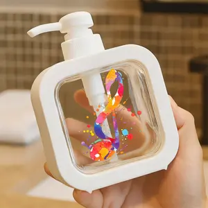 Home bathroom creative dispenser, watercolor treble clef pattern liquid soap dispenser, decorative musical note pump bottle, splash paint design, suitable for home, bathroom, kitchen, as gifts - music lovers