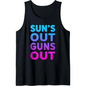 SUNS OUT GUNS OUT SUMMER FUNNY BEACH SUNSHINE COOL Tank Top