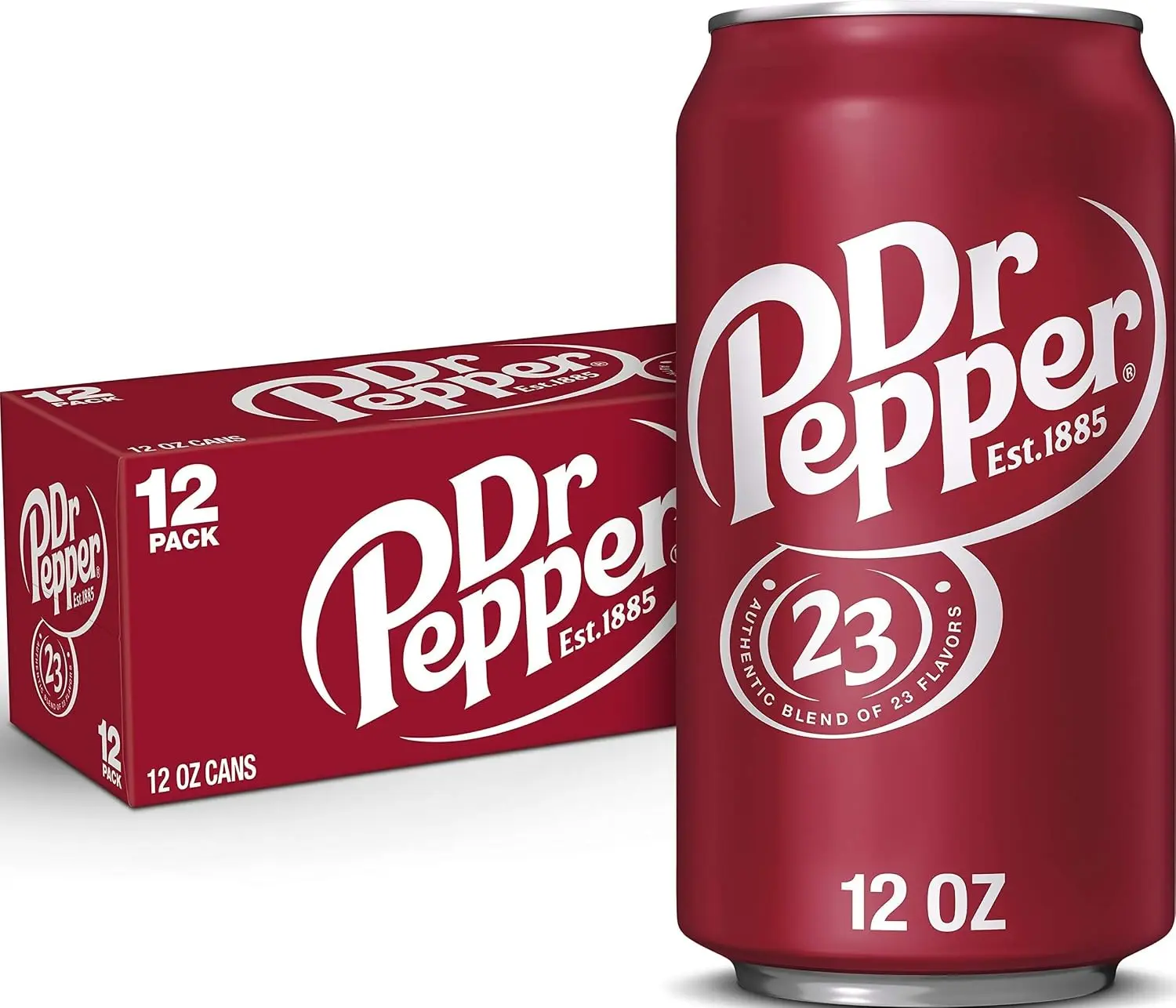 Dr Pepper Soda, 12 fl oz cans, 12 pack
