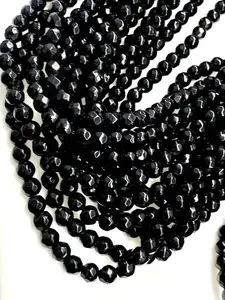 Black Onyx 4mm Faceted round, Jewelry Making Natural Black Onyx Gemstone  Beads 14.25" Strand, single or bulk wholesale