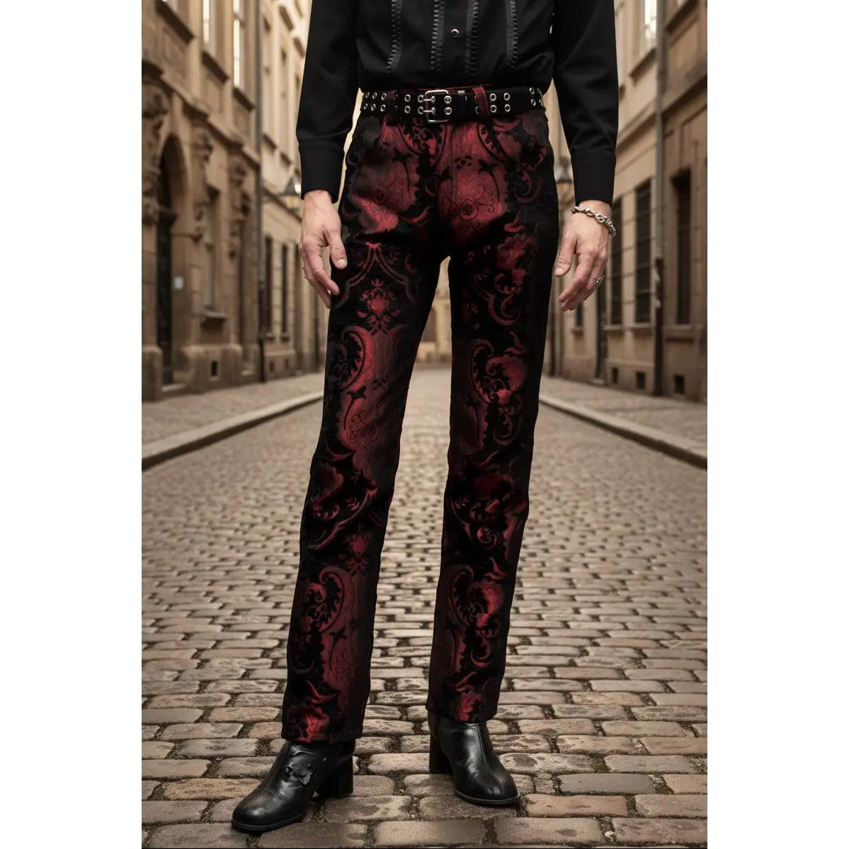 TAPESTRY PANTS - RED/BLACK
