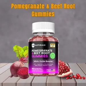TM Naturals Nitric Oxide Beet Root Gummies for Heart Health & Blood Sugar Support – 1000mg Grape Seed Extract 1000mg Beet Root Powder & Pomegranate Flavour – 90 Counts & Free Pill Box