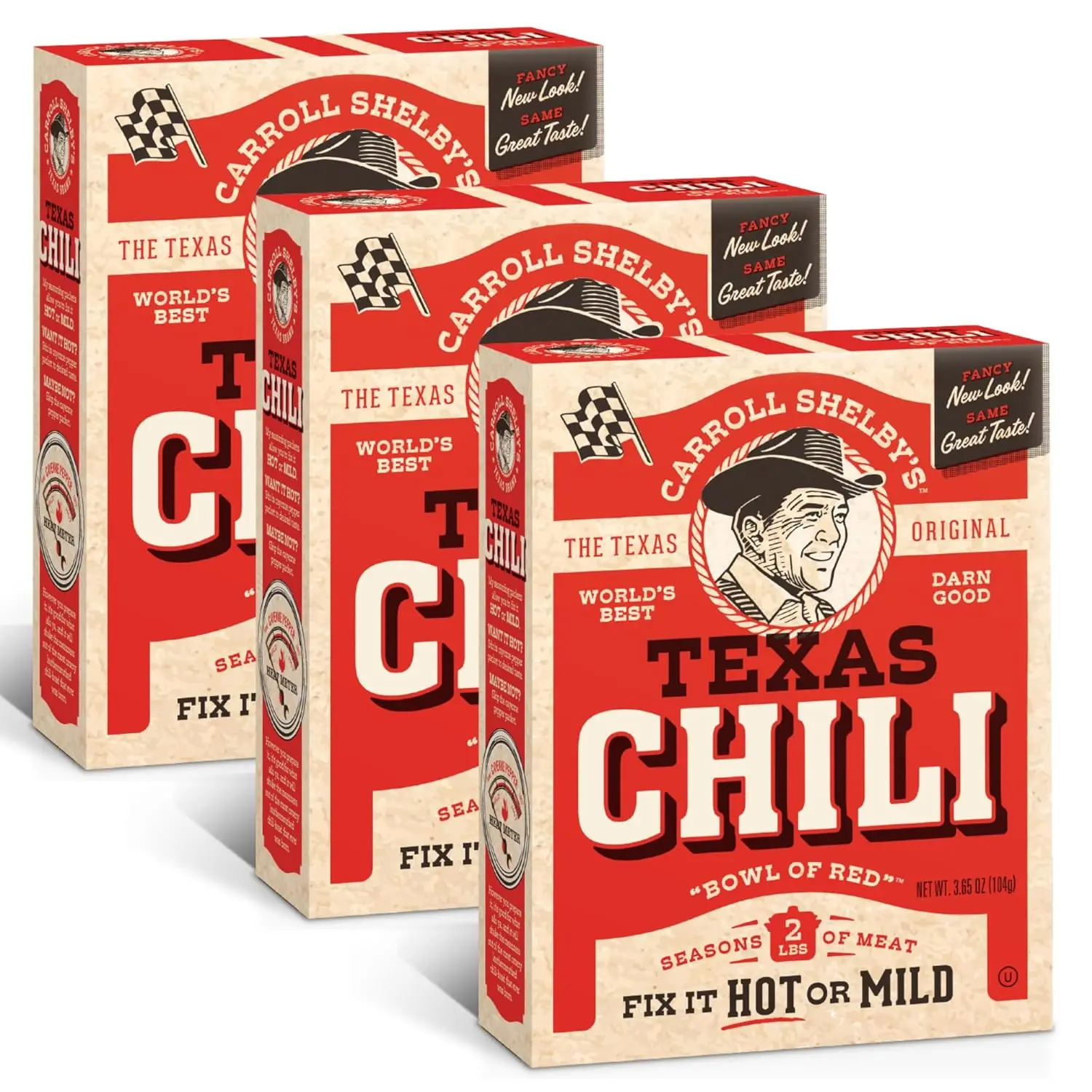 Carroll Shelby's Original Texas Brand Chili Kit 3.65oz Box (Pack of 3)
