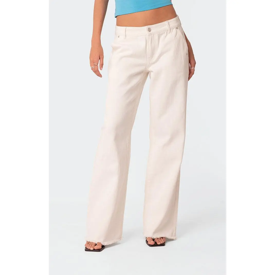 Edikted Women's Dahlia Low Rise Straight Leg Jeans