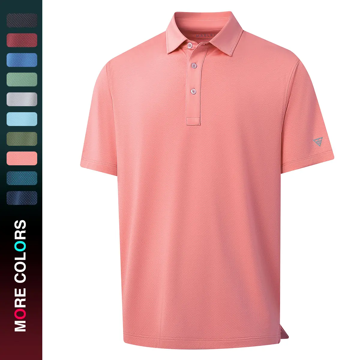 MAELREG Men's Golf Jacquard Polo Shirt, Ultra-Breathable Quick-Dry Short Sleeve Business Casual Menswear Athletic Top, Great Christmas Gift for Dad