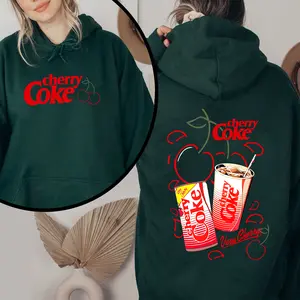 Vintage Cherry C0ke Sleep Hoodie, Retro Soda Lover Sweatshirt 2-Sided Print, Cozy Unisex Cherry C0ke Drink Hoodie, Funny Cherry Cola Graphic, Gift for Men Gift for Women