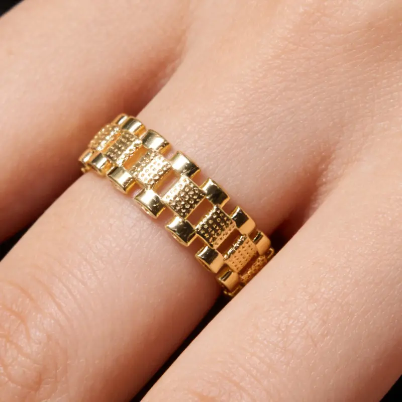 Geometric Chain Design Hollow Out Unisex Ring, Statement Multi Ring, Stackable Rings, Fashion Stackable Rings, Elegant Daily Jewelry for Men and Women, Perfect Gift for Valentine's Day, Stackable Finger Rings, Stacking Ring