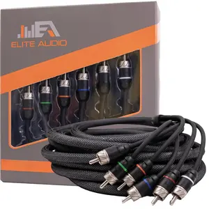 Elite Audio High-Quality 15ft RCA Cable – 6-Channel OFC with Shielding and Noise Control