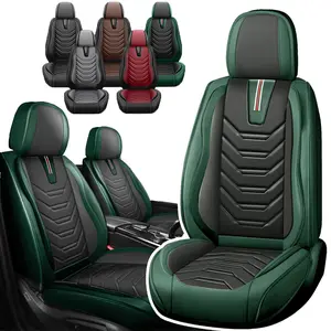 Custom Fit for 2008-2024 Dodge RAM 1500 2500 HD 3500 HD, Pickup Nappa Leather Seat Covers for Dodge Ram 5-Seats Full Set, Waterproof Truck Car Seat Cover Protectors