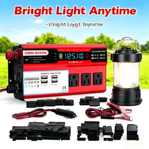 Heavy-Duty 5000W Peak Power Inverter for Vehicles, 12V to 110V Car Adapter with Multi-Protection, Fast Charging USB Ports & Digital Display