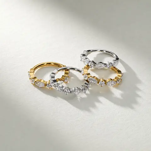 20G/18G Titanium Micro Pave Gems Hinged Nose Ring, Helix Nostril Ear Nose Piercing Jewelry
