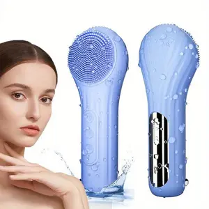 Rechargeable Silicone Vibration Facial Cleansing Brush: Ergonomic Soft Grip, Light Pink, USB-Powered Skincare Tool, Valentine's Day Gift for Women, Mother's Day Gift for Mom