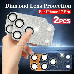 KAYKWONG'S 2-Pack Camera Lens Protector for iPhone 17 Pro/pro Max, Diamond Metal Lens Film, 9h Hardness, Easy Install, Anti-Scratch, Durable