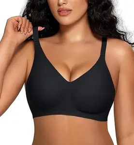 FZ 1/2PCS Wireless Push Up Bra for Older Women, Full Coverage Seamless Supportive Back Smoothing T-Shirt Bra, Plus  Womenswear Everyday