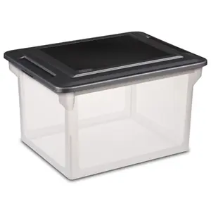 Sterilite 18689004 Versatile Clear Organizing Storage File Box w/ Lid (8/12/16 Pack)