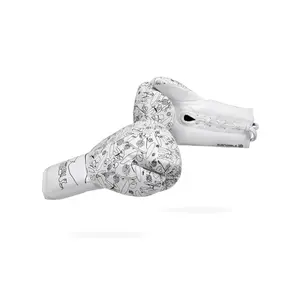 Seven Zero Pro Lace Up Boxing Gloves, White with Black Design, Features Logo Area, Ideal for Professional Boxing