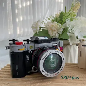 DIY Camera Model, Camera Building Blocks, Retro Mechanical Style, Small Particle Abs Material, Indoor Decoration, Gift for Men and Women