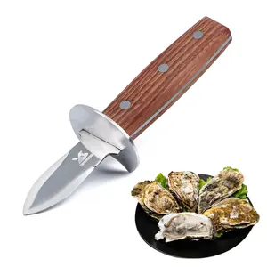 7inch Redwood Handle Oyster Sheller, Full Dragon Bone Stainless Steel, Easy Oyster Opening Tool, Ideal for Restaurants and Home Use