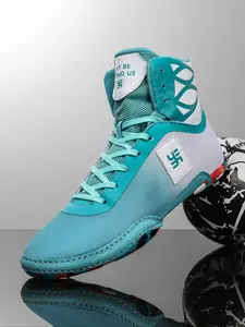 Men's High-Top Boxing Shoes, Breathable Mesh Upper, Sweat-Wicking Design, Comfort Fit, Anti-Slip Rubber Sole, Secure Heel Support