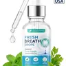 Organic Gentle Daily Herbal Fresh Breath Drops with Dropper Bottle - Green Tea-Botanical Blend Oral Care Mouthwash, Unscented, Coffee Relief, Parsley-Infused, Mint Soothe, Travel-Friendly, 1-2 Drop Refresh, Quick Swish, 2 Fl Oz (60ml) for Adults