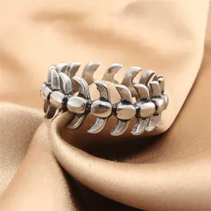 Men's Punk Style Retro Gothic Centipede Skeleton Stainless Steel Fashion Ring, Costume Jewelry Accessory, Punk Style Ring