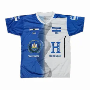 Royal Blue El Salvador & Honduras Soccer Jersey with Team Emblem ES Logo for Sports Enthusiasts Team Pride Versatile Use