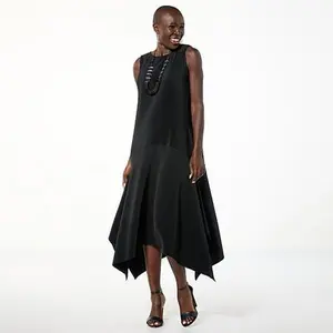 MarlaWynne  WynneLayers Plisse Knit Sleeveless Dress