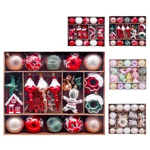 45pcs Christmas Ball Set, Paper Gift Box Decorations with Hanging Rope, Perfect for Christmas Tree, Garland, Gifts & Outdoor Decoration