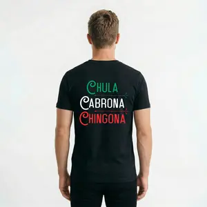 Mexican Chola Chingona T-Shirt Men's Short Sleeve Graphic Print Streetwear Baddie Aesthetic Aztec Latino Cultural Apparel Menswear T-Shirts Classic Classic couple tee