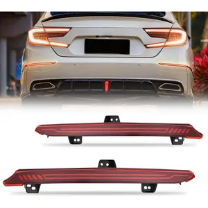 Nilight Rear Bumper Tail Light Compatible with 2018 2019 2020 2021 2022 Honda Accord 10th Red Lens LED Reflector Rear Bumper Lamps Brake Turn Signal Sequential Flashing Driving Taillights Replacement