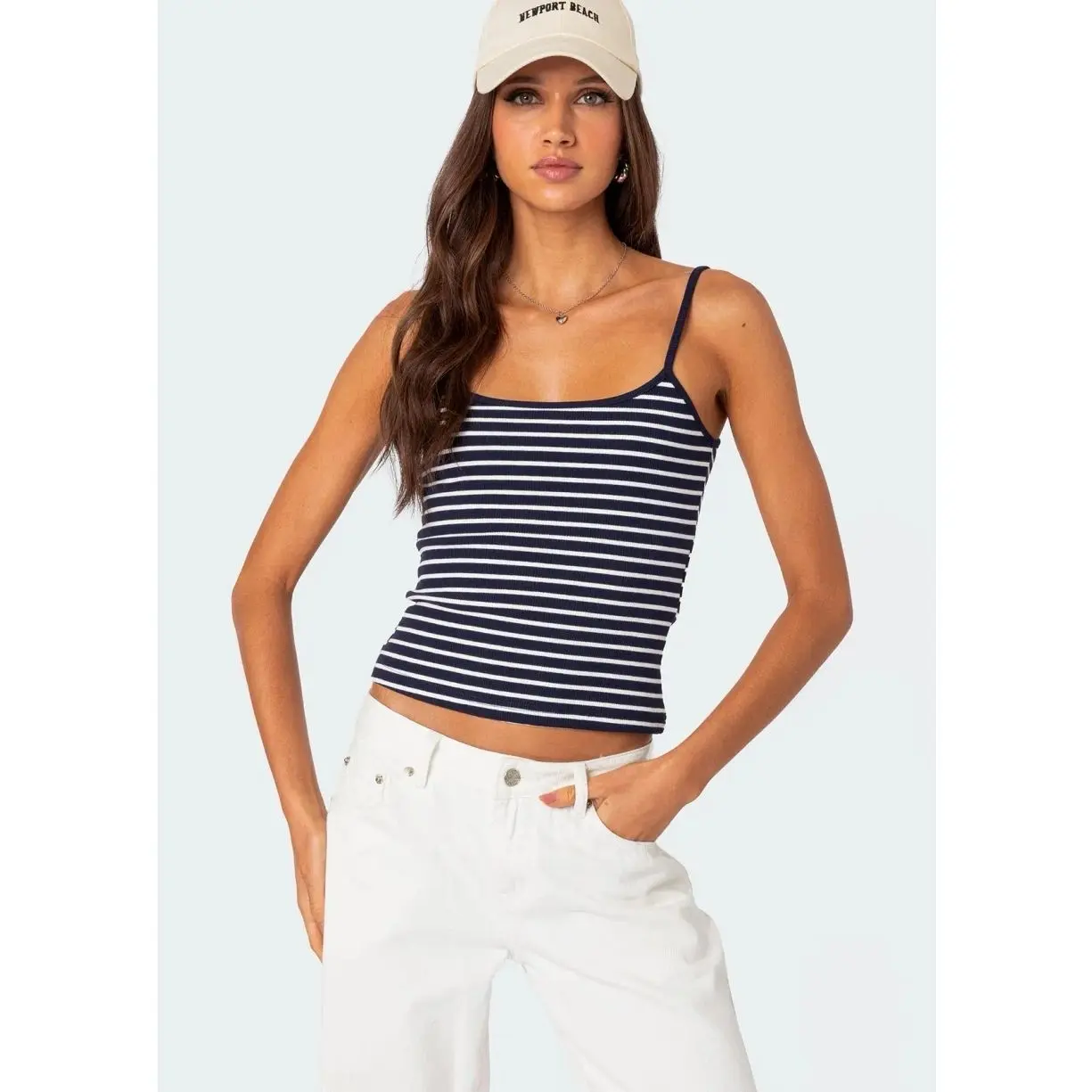 Edikted Gretta Striped Ribbed Tank Top