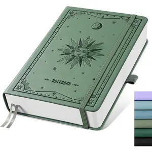 Graph Paper Notebook - 320 Pages, A5 Hardcover Leather, 100gsm Thick Paper, Square Grid Notebook for Women Men Work School Math Writing, Graphing, Engineering, 5.75 x 8.38, Green