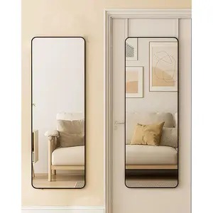 48x 14 door mirror full length mirror wall mounted over the door mirror full body mirror hanging mirror rounded cornerblack