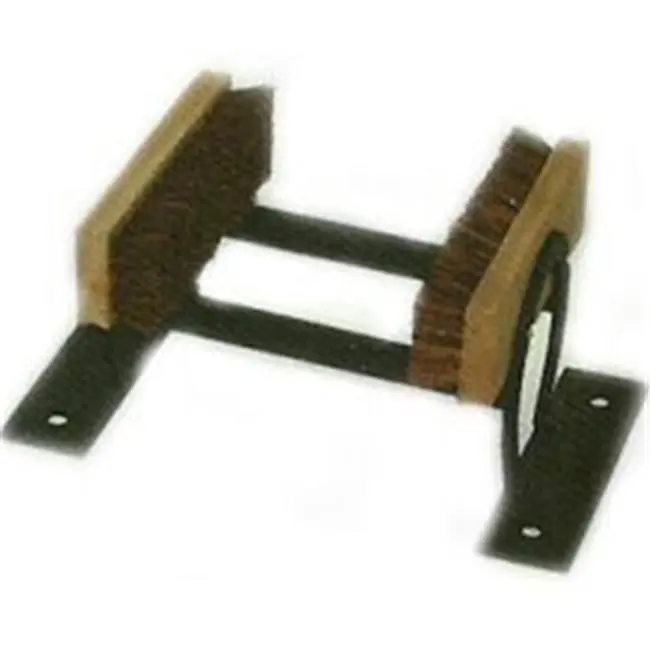 212 MAIN Newport Blacksmith Shop NB225 Metal Boot Scraper - Steel Frame, Dip-Painted Antique Black Finish, Dual Brushes, Concrete Mount, Wood Floor Mountable, 13 x 8 x 6, Ideal for Outdoor Equestrian Footwear Cleaning, Boot Cleaning, Dip Painted Antique B