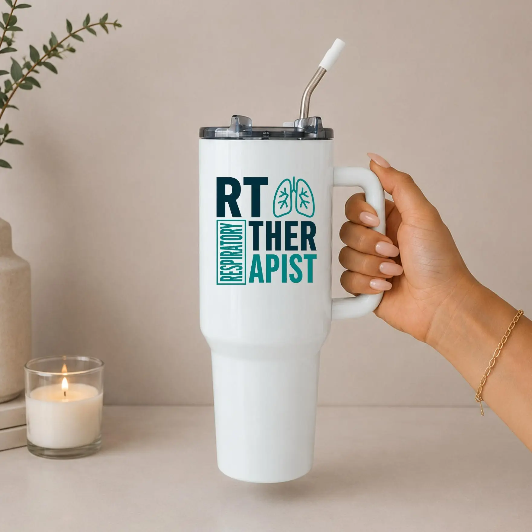 Respiratory Therapist Tumbler | 20 oz Skinny or 40 oz Big Swig | Healthcare Gift