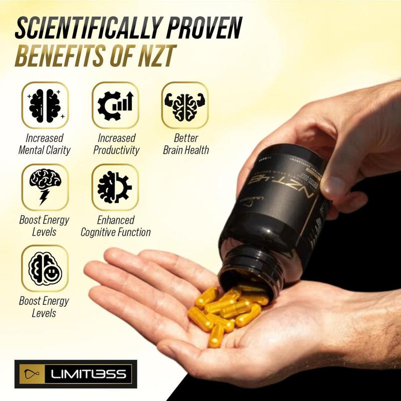 3 Bottles of NZT-48 Ultimate Brain Booster by Limitless - Organic Extract for Cognitive Function & Immune Support