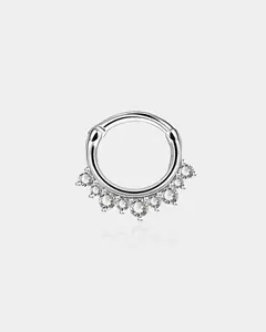 Cluster CZ Clicker Daith Septum Ring