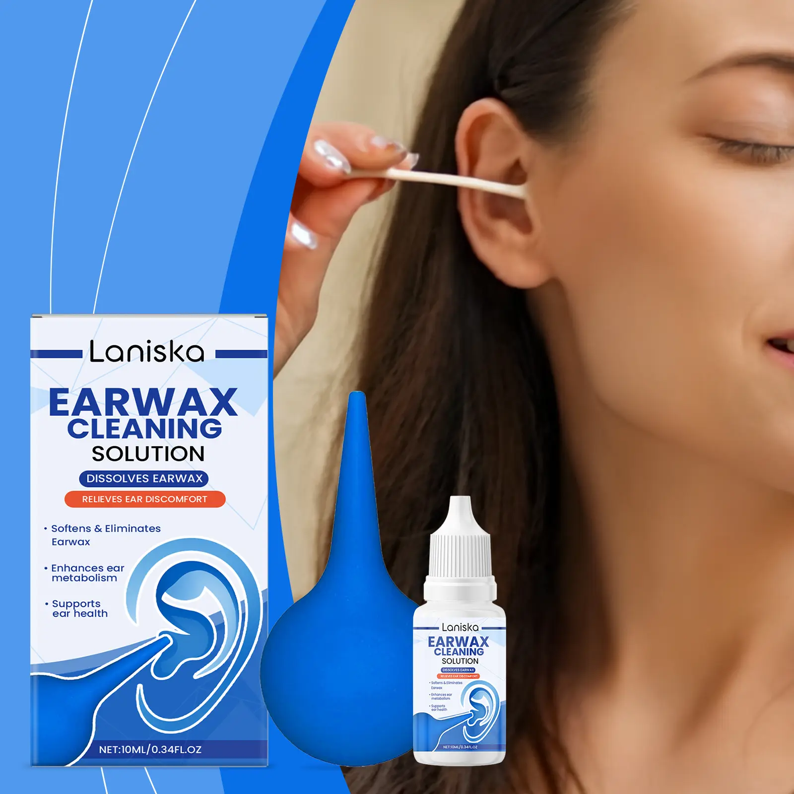 Gentle Formula Ear Drops - Ear Care Liquid in Dropper Bottle, Dissolves Earwax, Relieves Noise Discomfort, Supports Comfortable Auditory Environment