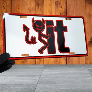 Customizable Car Number Plate, 12x6in Automotive Exterior Accessory