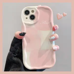 Straight Edge Phone Case for iPhone 15 Plus 16 Pro Max 14 13 12 11 XS XR Colorful color blocks Pattern Pocket-Friendly Shockproof Silicone Protective SoftCase