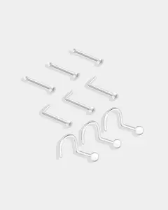 9PCS Acrylic Nose Stud Retainers Set