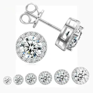 【Uptrend】S925 Silver Premium Moissanite Stud Earrings - New Release, 0.3ct/0.5ct/2ct Options | Elegant Timeless Ear Jewelry Gift for Men & Women | Black Friday G