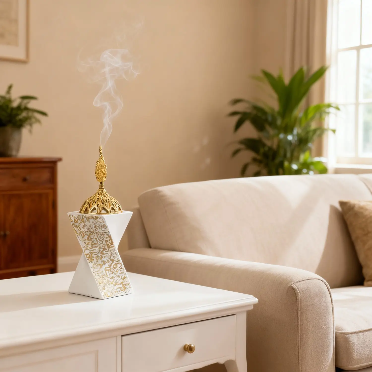 Luxury Arabic Style Resin Incense Burner, Bakhoor Burner, Golden Dome Design for Home, Ramadan Decor & Home Scent, Elegant and Stylish Incense Holder, Fragrance
