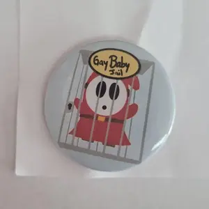 Shy Guy "Gay Baby Jail" 1.5 Inch Handmade Button