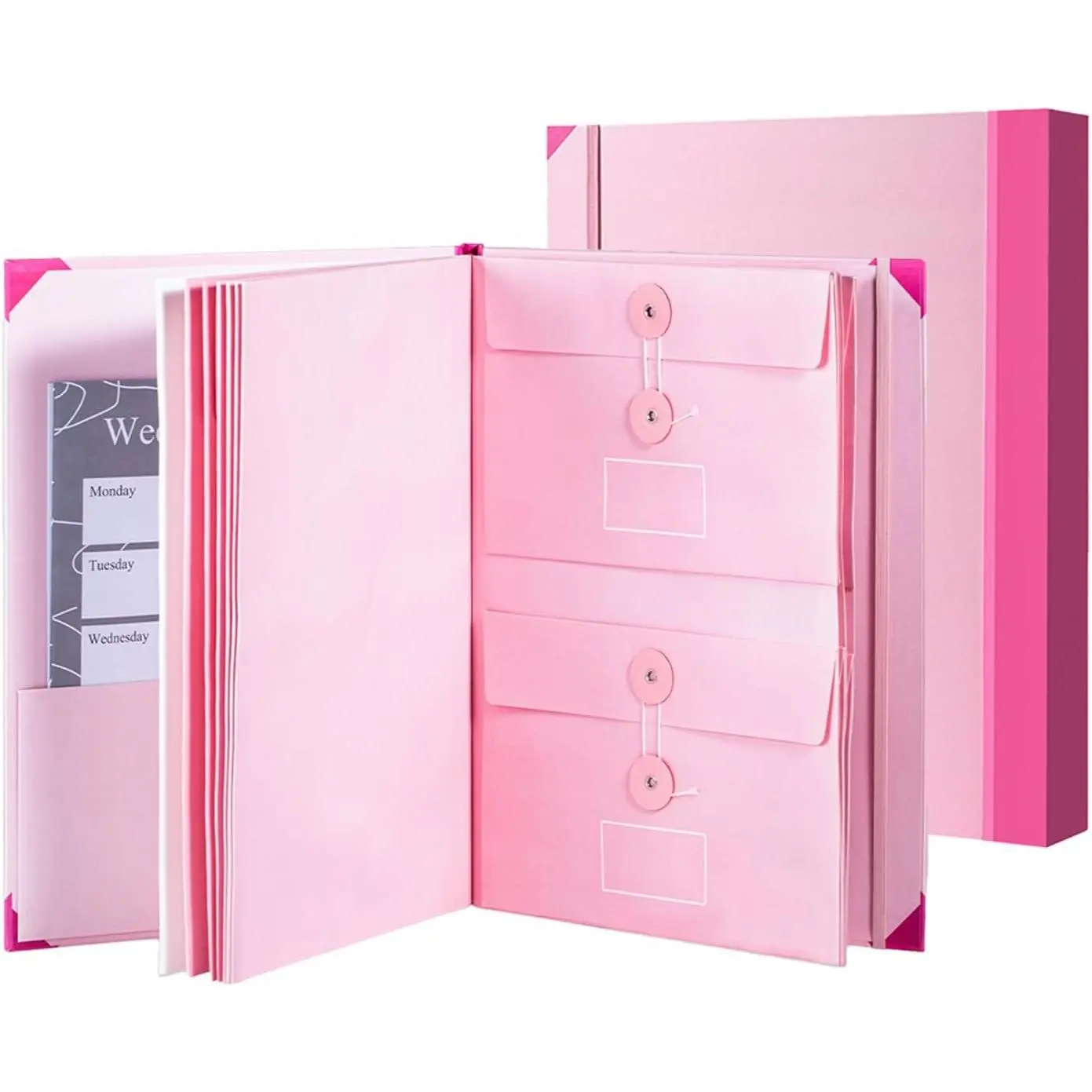 Women's Pink Document Organizer Binder - Accordion File Folder with Labels, for Organizing Important Documents, Passports, Birth Certificates (Emergency Prep Binder), Organize Important Documents