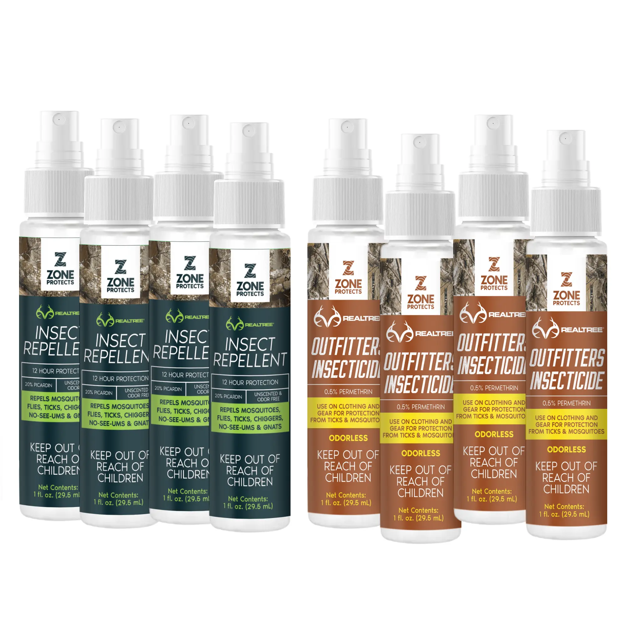 Zone Realtree Woodsman's Pack; 4 Picaridin + 4 Permethrin