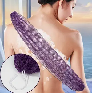 African Exfoliating Net, Long Back Scrubber for Shower, Stretchable and Quick-Dry Nylon Body Care Sponge for Radiant Skin, Accessories