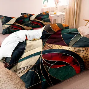 3-piece down duvet cover with rich colors and dynamic abstract art patterns, 3D digital printed bedding, suitable for home decoration in bedrooms and guest rooms (1 * down duvet cover 2 * pillowcase, no down duvet core), machine washable, zipper