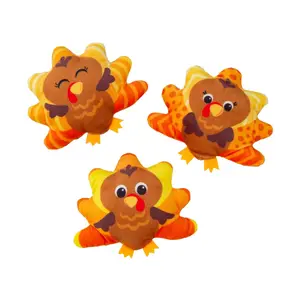 3 3/4" x 3 1/4" Bulk 48 Pc. Thanksgiving Flat Stuffed Turkeys